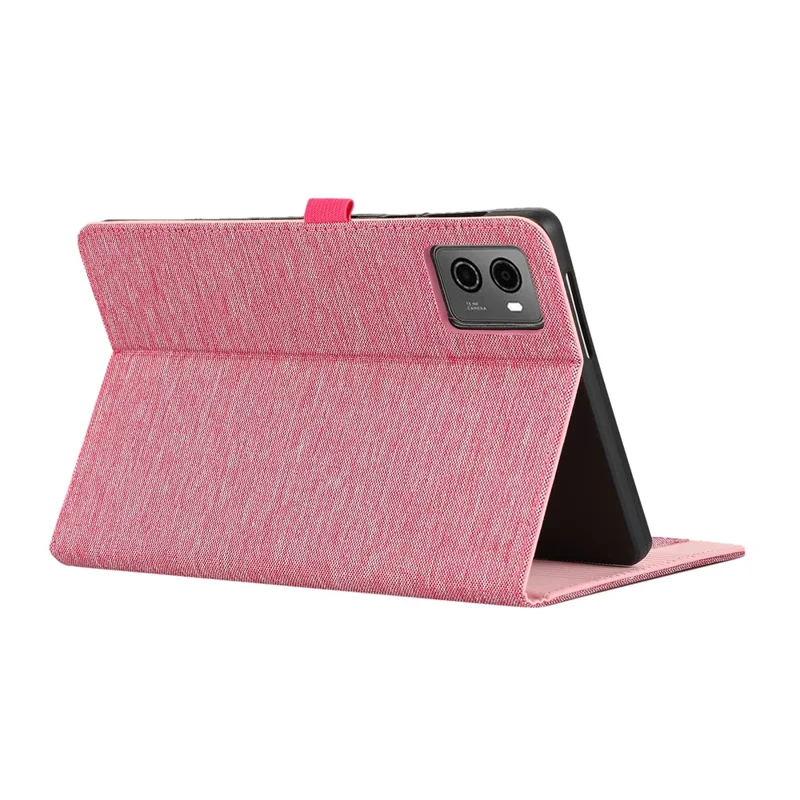 For Lenovo Legion Y700 Gen 4 Case with Stand Card Holder Cloth Texture Leather Tablet Cover - Pink