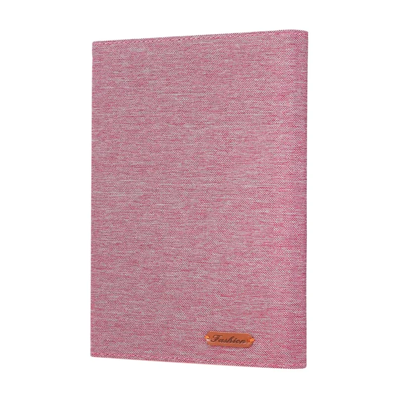 Capa Universal de Couro com Textura de Tecido para Tablet de 7 - 8 Polegadas com Suporte - Rosa