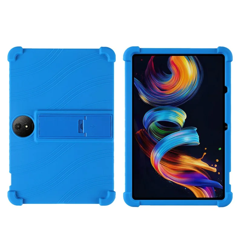 Funda de silicona con soporte para TCL NxtPaper 11 Plus, cubierta protectora resistente - Azul oscuro