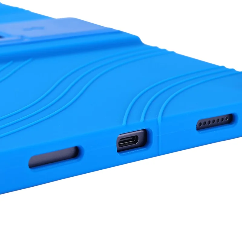 Для Teclast T65 MAX Силиконовый чехол с подставкой Прочный защитный чехол - Темно-синий