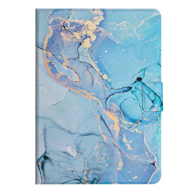 Para Lenovo Tab M10 (Gen 3) TB-328FU / TB-328XU Marble Pattern Full Protection Stand Tablet Case PU Leather Card Holder Shell with Auto Wake / Sleep - Blue Marble