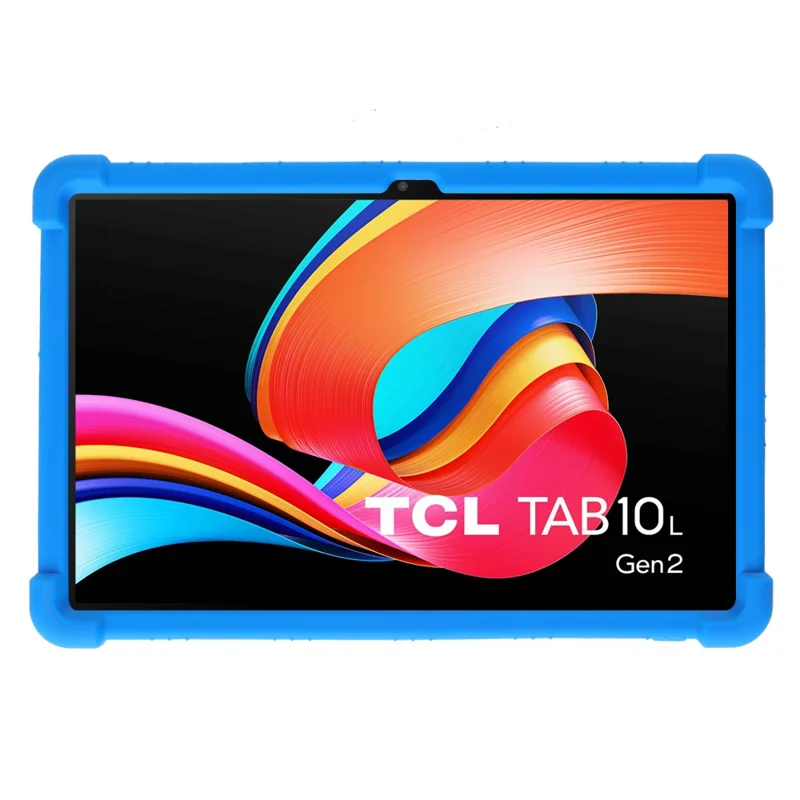 Cover in Silicone per TCL Tab 10L Gen3 / Tab 10L LTE Gen3 / Tab 10L Gen2, Cover Protettivo Resistente con Supporto - Blu Scuro