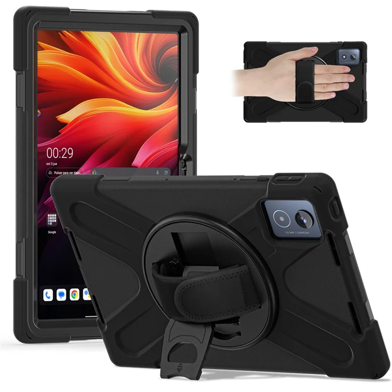 For Lenovo Tab K11 Plus / Zhaoyang K11 B352FU, TB230XC Case Kickstand PC + Silicone Tablet Cover - Black