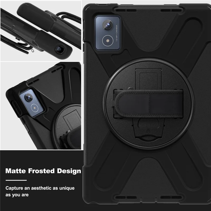 For Lenovo Tab K11 Plus / Zhaoyang K11 B352FU, TB230XC Case Kickstand PC + Silicone Tablet Cover - Black