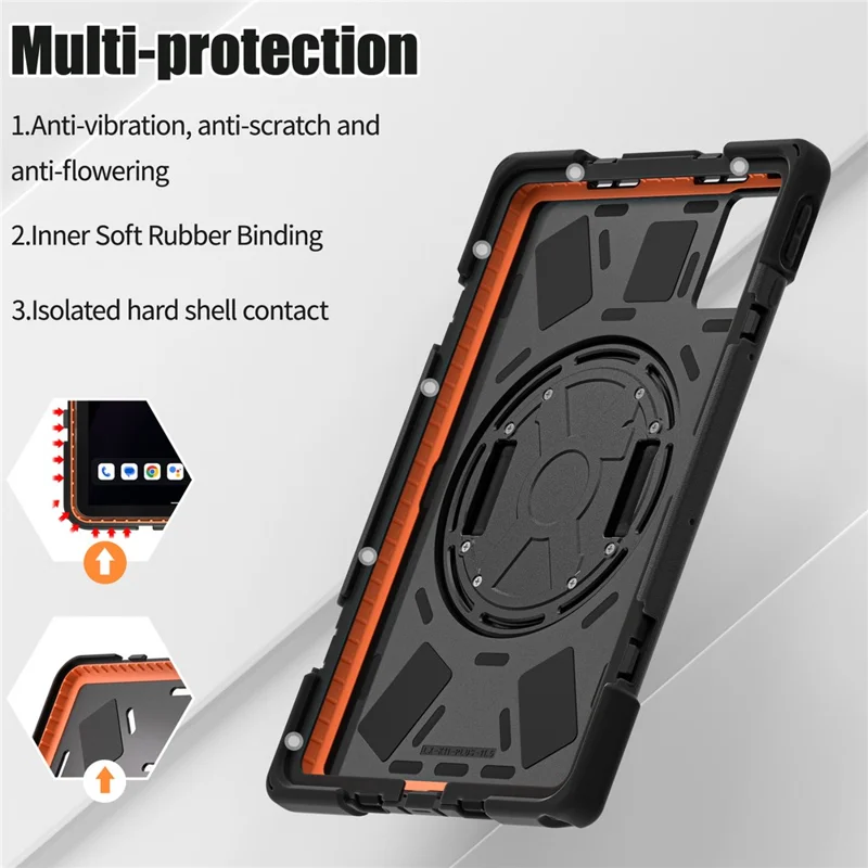 For Lenovo Tab K11 Plus / Zhaoyang K11 B352FU, TB230XC Case Kickstand PC + Silicone Tablet Cover - Black