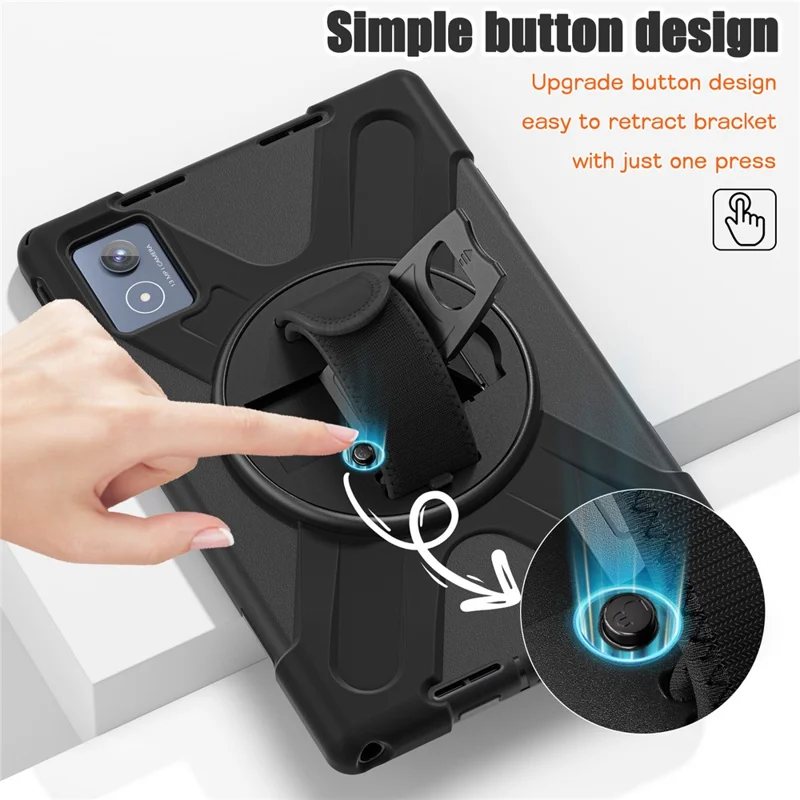 For Lenovo Tab K11 Plus / Zhaoyang K11 B352FU, TB230XC Case Kickstand PC + Silicone Tablet Cover - Black