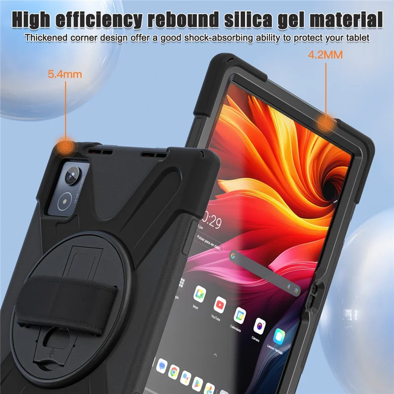 For Lenovo Tab K11 Plus / Zhaoyang K11 B352FU, TB230XC Case Kickstand PC + Silicone Tablet Cover - Black