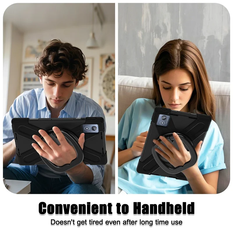 Für Lenovo Tab K11 Plus / Zhaoyang K11 B352FU, Hülle TPU + PC + Silikon Tablet-Schutzhülle mit Ständer - Schwarz