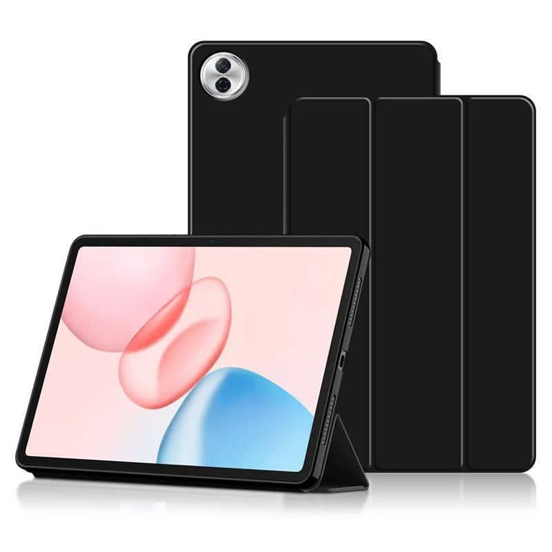 For Honor Pad 10 Case PU Leather TPU Back Trifold Stand Tablet Cover - Black