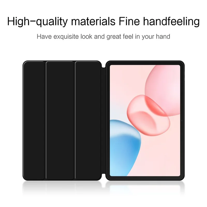 For Honor Pad 10 Case PU Leather TPU Back Trifold Stand Tablet Cover - Black
