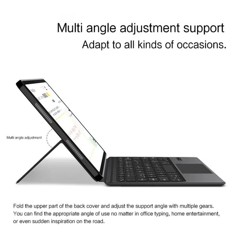 For Honor Pad 10 Leather Case + Touchpad Bluetooth-Compatible Keyboard with Backlit