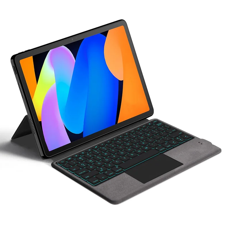 For Lenovo Xiaoxin Pad 11 2025 Leather Case + Touchpad Bluetooth-Compatible Keyboard with Backlit