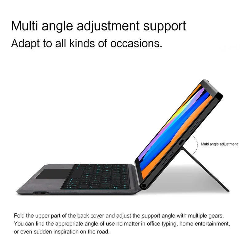 For Lenovo Xiaoxin Pad 11 2025 Leather Case + Touchpad Bluetooth-Compatible Keyboard with Backlit