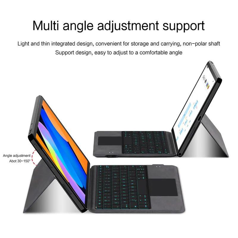 For Lenovo Xiaoxin Pad 11 2025 Leather Case + Touchpad Bluetooth-Compatible Keyboard with Backlit