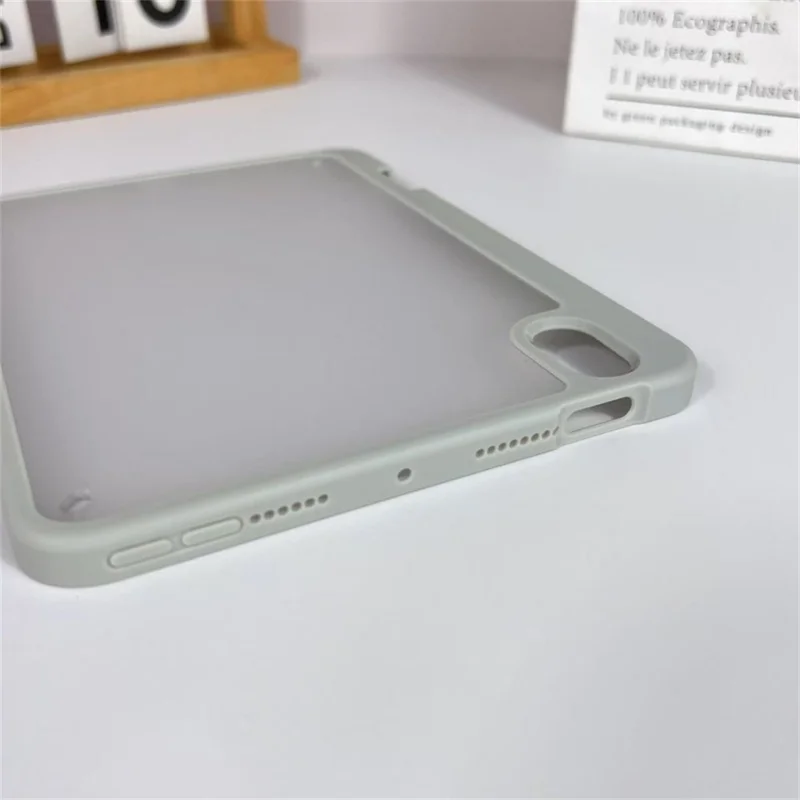 For iPad mini (2024) / (2021) Case TPU + Acrylic + PC Matte Shockproof Tablet Cover - Grey