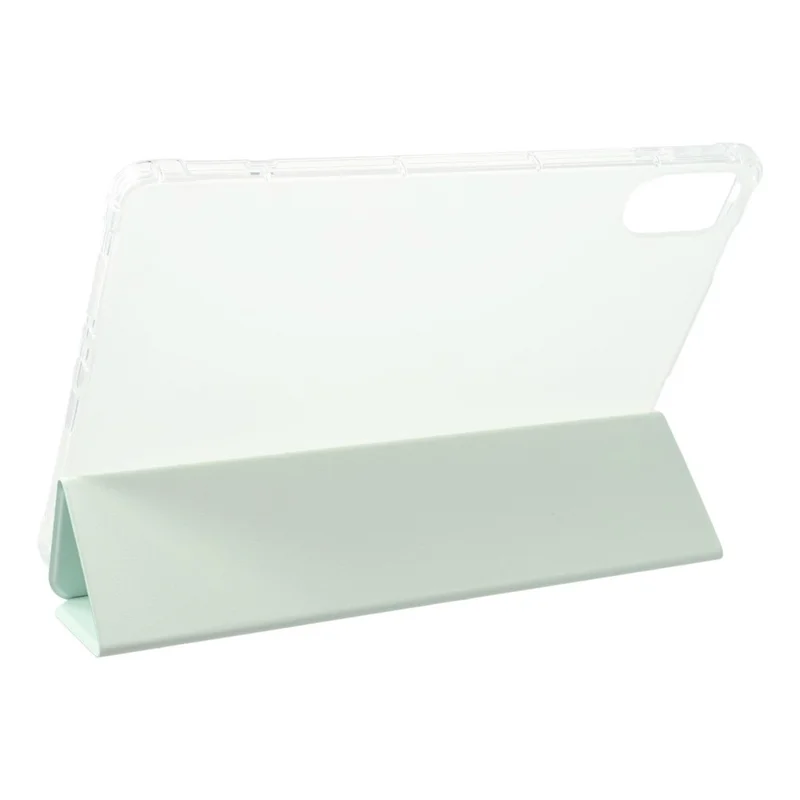 Capa para Xiaomi Redmi Pad 2 com Compartimento para Caneta, Suporte Dobrável em Três Partes, Couro PU+TPU, Capa para Tablet com Ativação/Desativação Automática - Verde Matcha