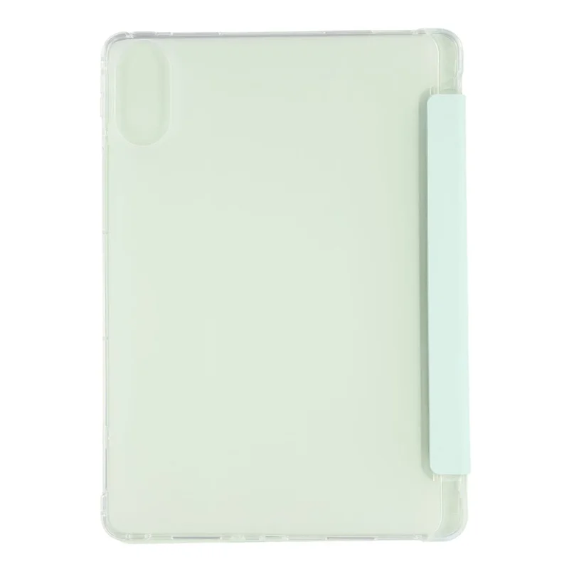 Capa para Xiaomi Redmi Pad 2 com Compartimento para Caneta, Suporte Dobrável em Três Partes, Couro PU+TPU, Capa para Tablet com Ativação/Desativação Automática - Verde Matcha