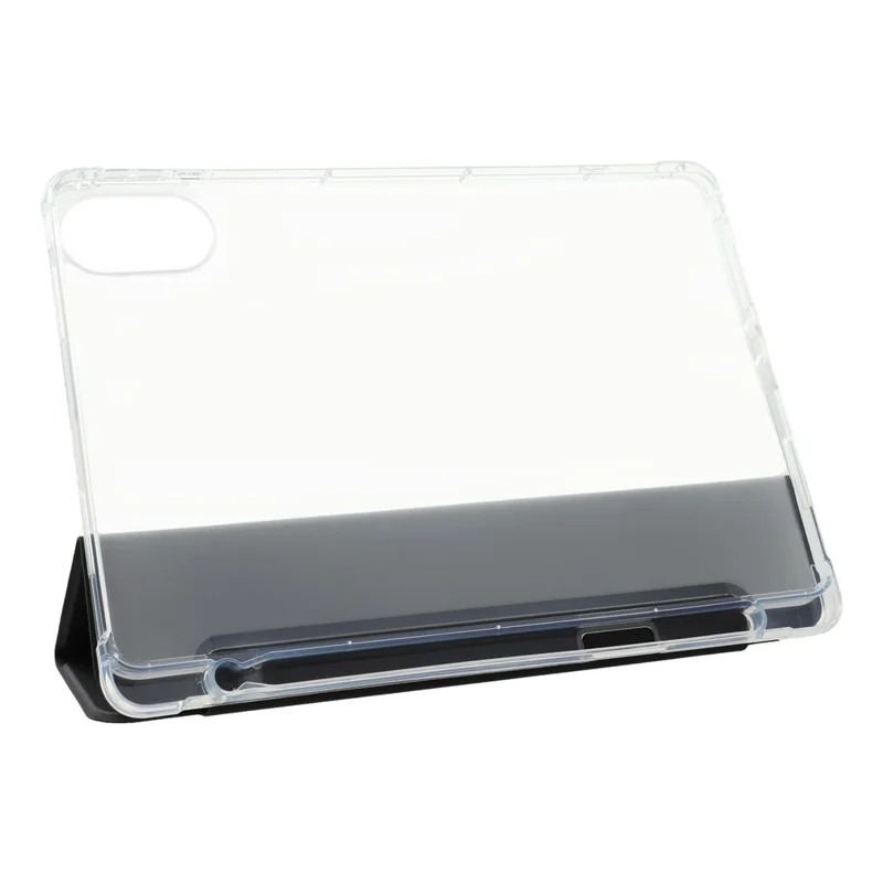For Xiaomi Redmi Pad 2 Case with Pen Slot Tri-Fold Stand PU Leather+TPU Tablet Cover Auto Wake  /  Sleep - Black