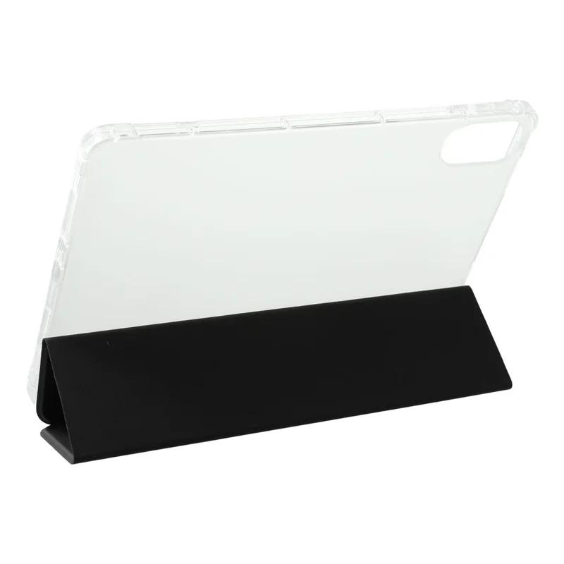 For Xiaomi Redmi Pad 2 Case with Pen Slot Tri-Fold Stand PU Leather+TPU Tablet Cover Auto Wake  /  Sleep - Black