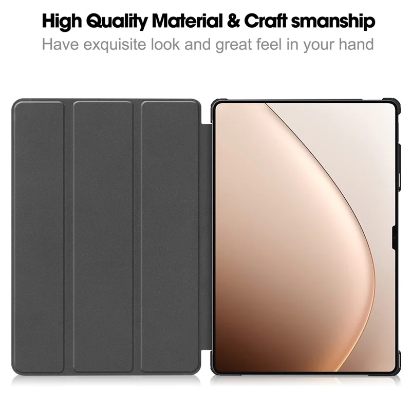 Para Xiaomi Pad 7 Ultra Capa Anti-Queda Capa de Tablet com Suporte de Couro - Preto