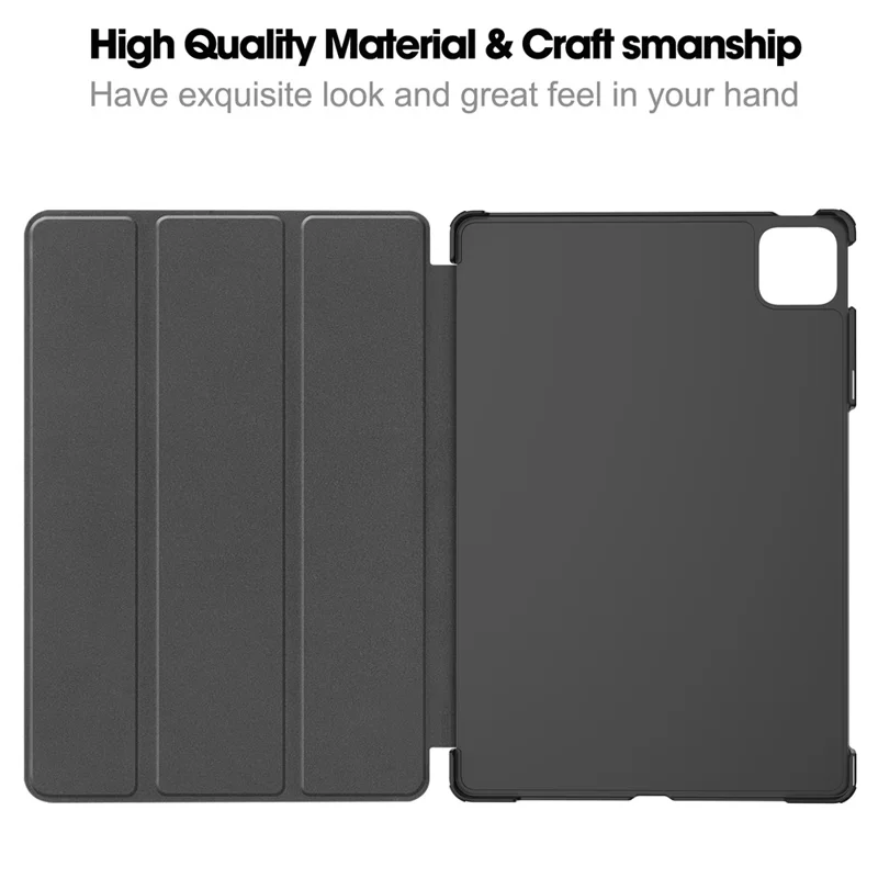 Para Xiaomi Pad 7 Ultra Capa Anti-Queda Capa de Tablet com Suporte de Couro - Preto