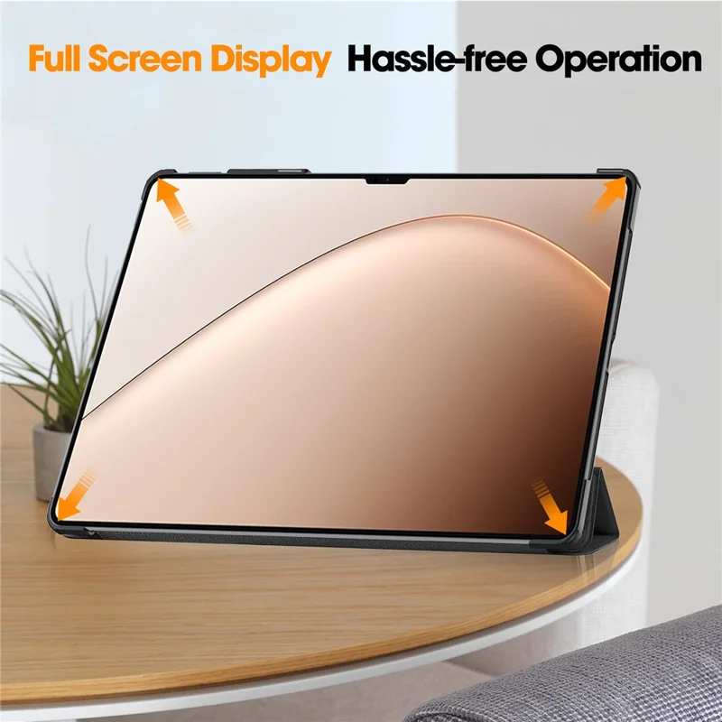 Para Xiaomi Pad 7 Ultra Capa Anti-Queda Capa de Tablet com Suporte de Couro - Preto