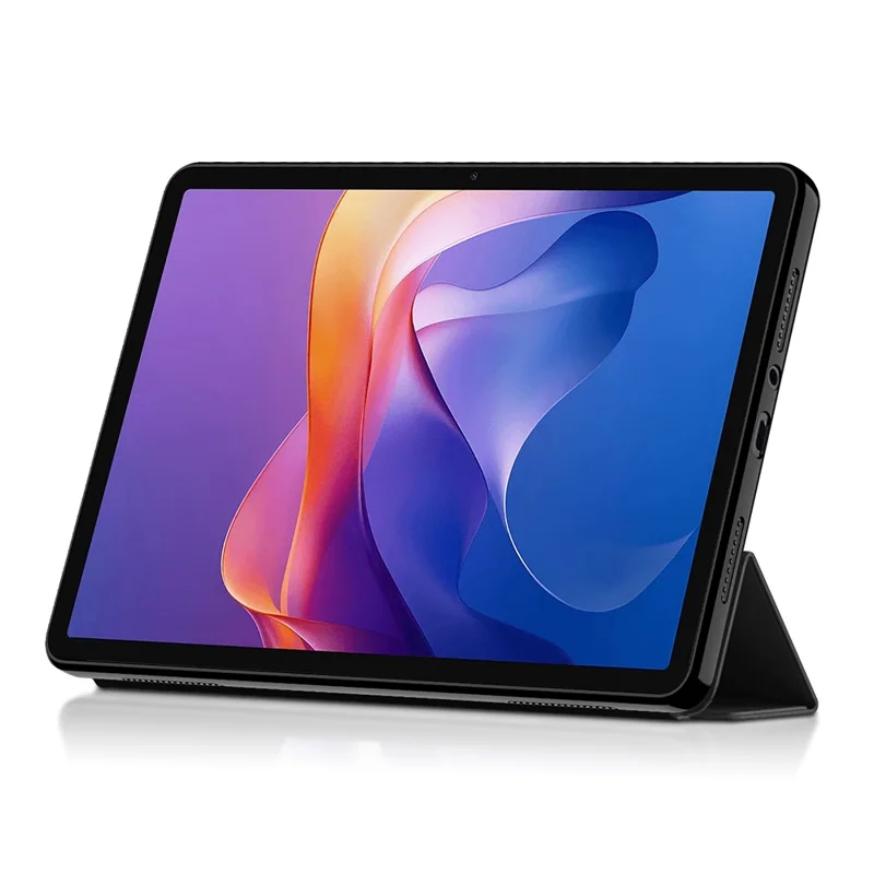 Capa para Xiaomi Redmi Pad 2 em Couro PU com Suporte Dobrável e Parte Traseira em TPU - Preto