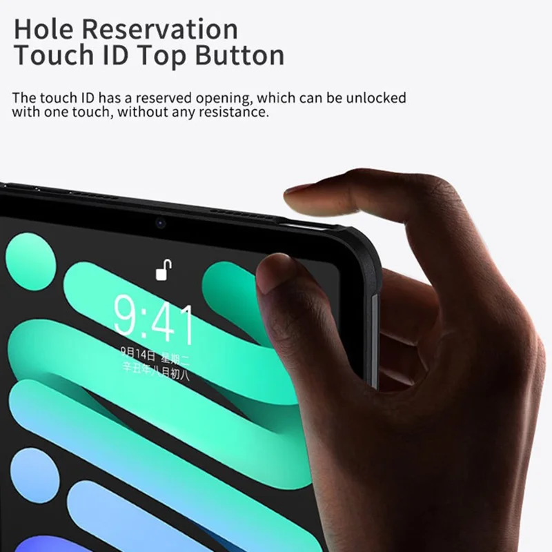 For iPad Pro 11 (2022) / (2021) / (2020) / (2018) Case TPU + Acrylic + PC Matte Shockproof Tablet Cover - Black