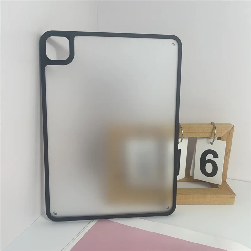 For iPad Pro 11 (2022) / (2021) / (2020) / (2018) Case TPU + Acrylic + PC Matte Shockproof Tablet Cover - Black
