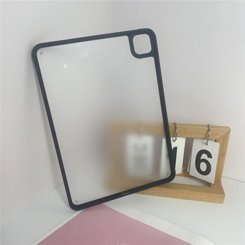 For iPad Pro 11 (2022) / (2021) / (2020) / (2018) Case TPU + Acrylic + PC Matte Shockproof Tablet Cover - Black