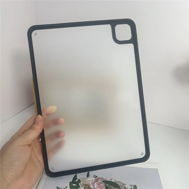 For iPad Pro 11 (2022) / (2021) / (2020) / (2018) Case TPU + Acrylic + PC Matte Shockproof Tablet Cover - Black
