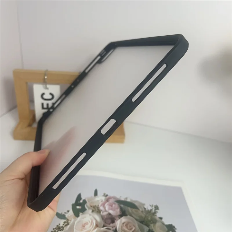 For iPad Pro 11 (2022) / (2021) / (2020) / (2018) Case TPU + Acrylic + PC Matte Shockproof Tablet Cover - Black