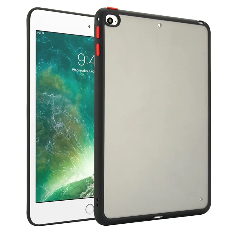 For iPad mini (2019) 7.9 inch  /  mini 4 Case Skin Touch Matte Acrylic TPU Shockproof Tablet Cover - Black