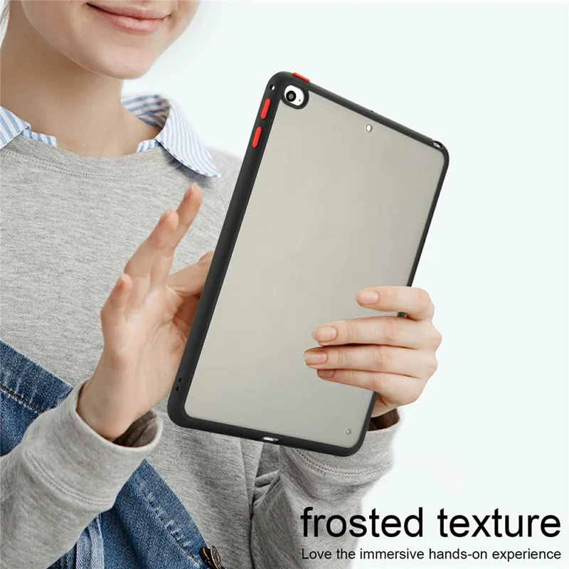 For iPad mini (2019) 7.9 inch  /  mini 4 Case Skin Touch Matte Acrylic TPU Shockproof Tablet Cover - Black