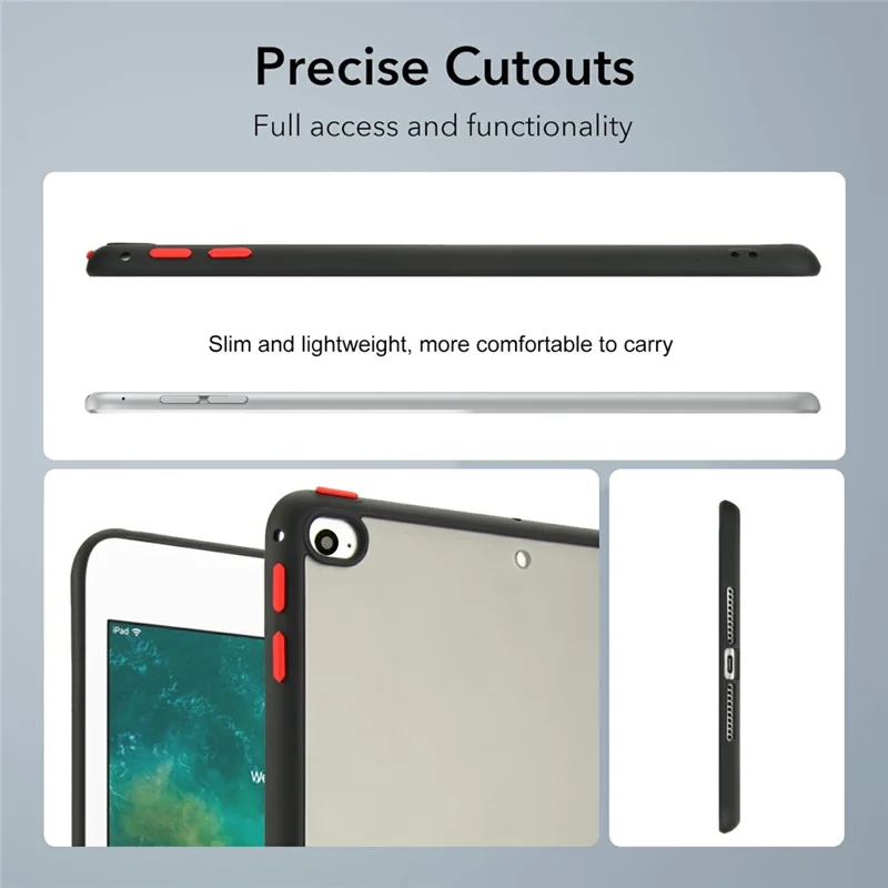 For iPad mini (2019) 7.9 inch  /  mini 4 Case Skin Touch Matte Acrylic TPU Shockproof Tablet Cover - Black