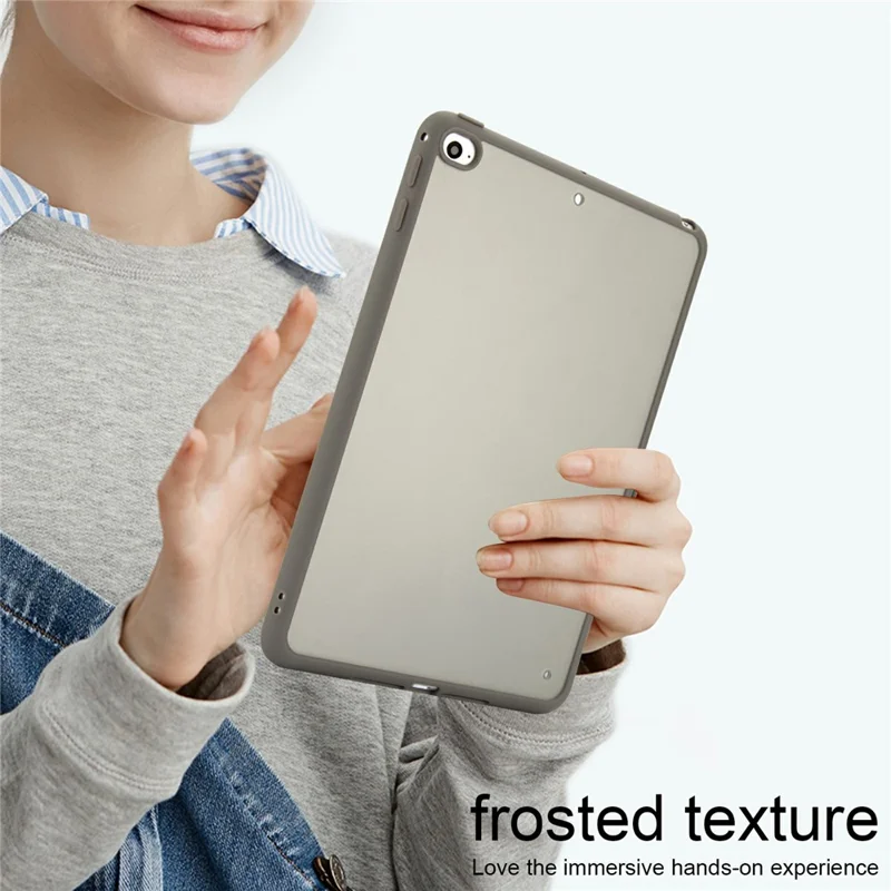 Hülle für iPad mini (2019) 7,9 Zoll / mini 4 Skin Touch Matt Acryl TPU Stoßfeste Tablet-Schutzhülle - Grau