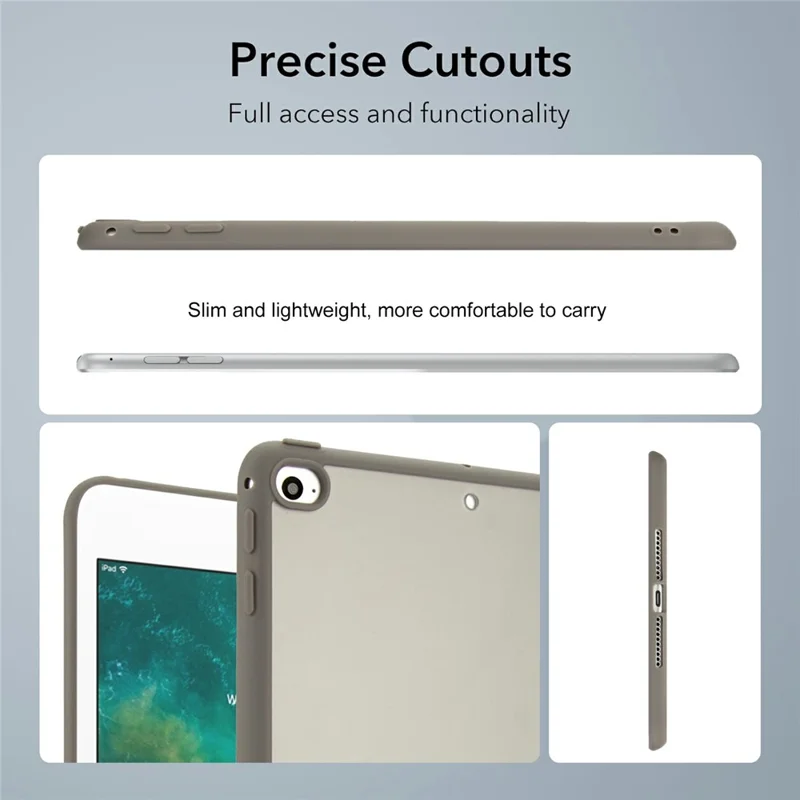 Hülle für iPad mini (2019) 7,9 Zoll / mini 4 Skin Touch Matt Acryl TPU Stoßfeste Tablet-Schutzhülle - Grau