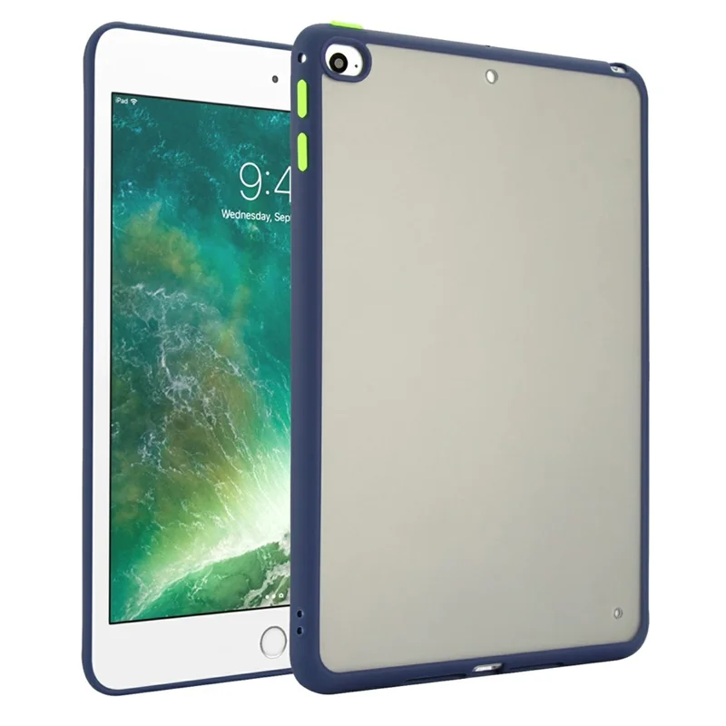 For iPad mini (2019) 7.9 inch  /  mini 4 Case Skin Touch Matte Acrylic TPU Shockproof Tablet Cover - Dark Blue