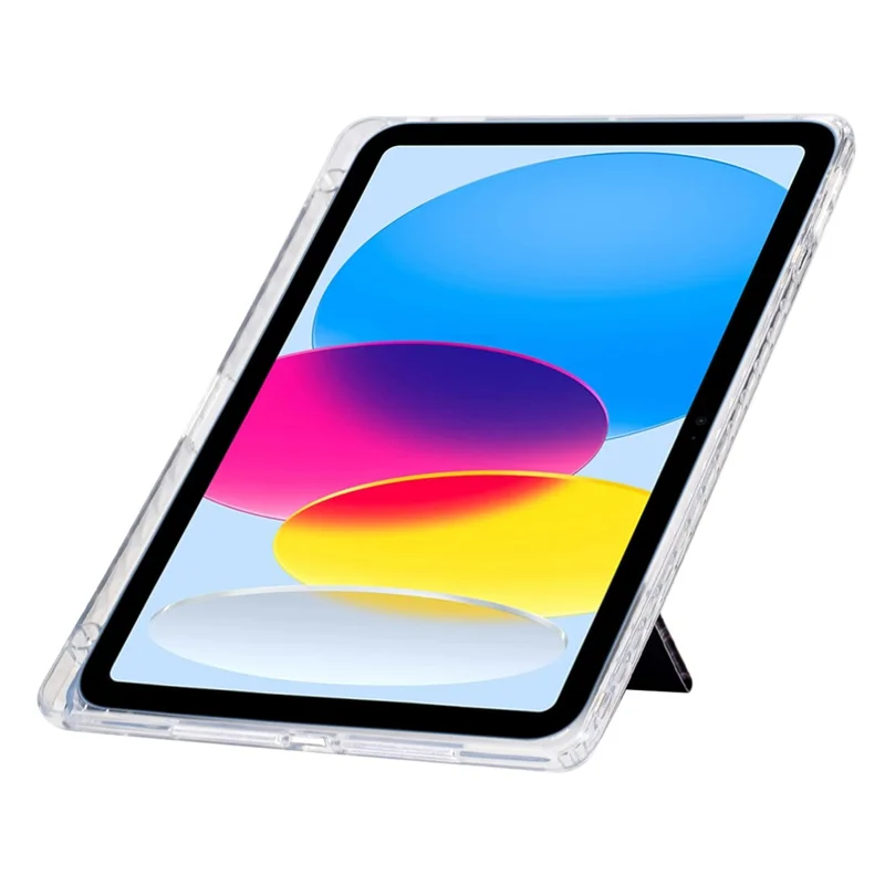 Tablet Case For iPad 10.2 (2020) / (2019) / Air 10.5 inch (2019) , Y-Fold Stand Pattern Print Leather + Clear Acrylic Cover - Cat and Dog
