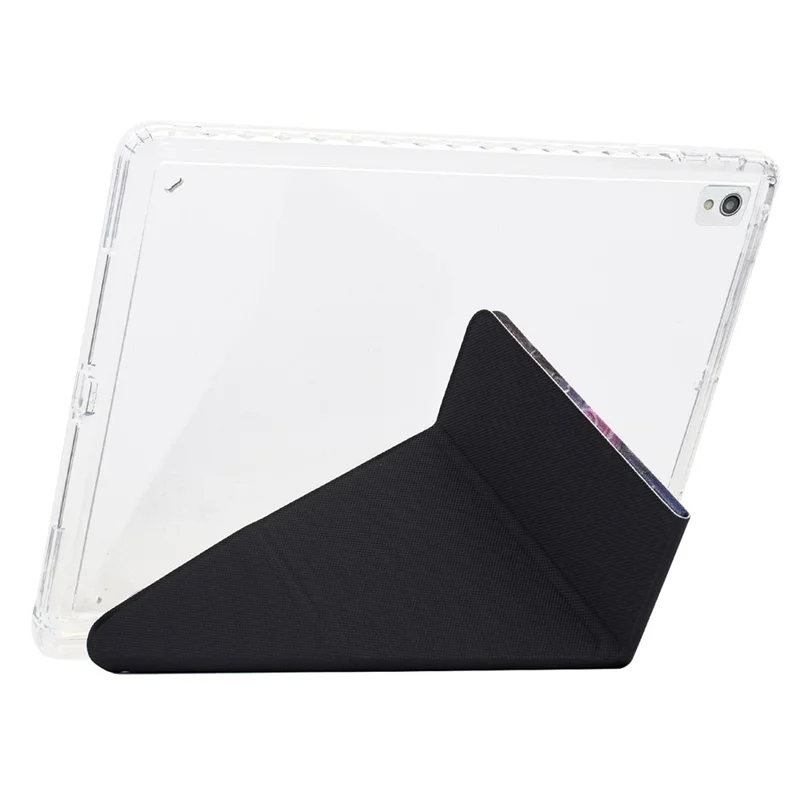 Tablet Case For iPad 10.2 (2020) / (2019) / Air 10.5 inch (2019) , Y-Fold Stand Pattern Print Leather + Clear Acrylic Cover - Cat and Dog