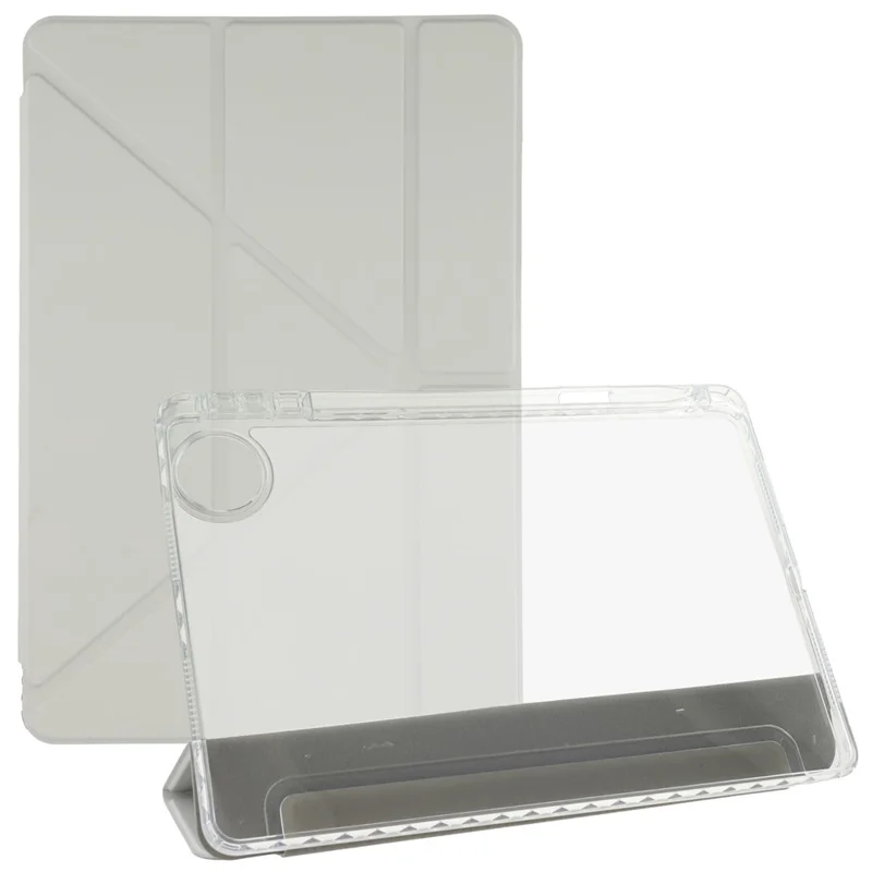 For Honor Pad 10 Case PU Leather Origami Stand Clear Tablet Cover - Grey