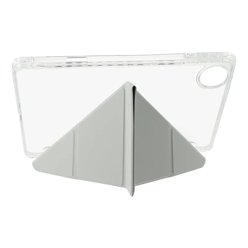 For Honor Pad 10 Case PU Leather Origami Stand Clear Tablet Cover - Grey