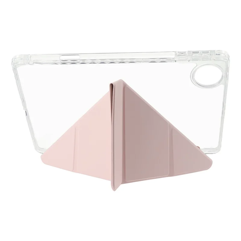 For Honor Pad 10 Case PU Leather Origami Stand Clear Tablet Cover - Pink