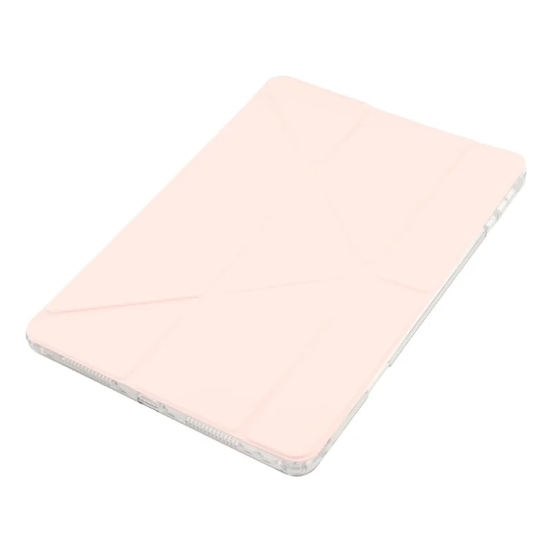 For Honor Pad 10 Case PU Leather Origami Stand Clear Tablet Cover - Pink