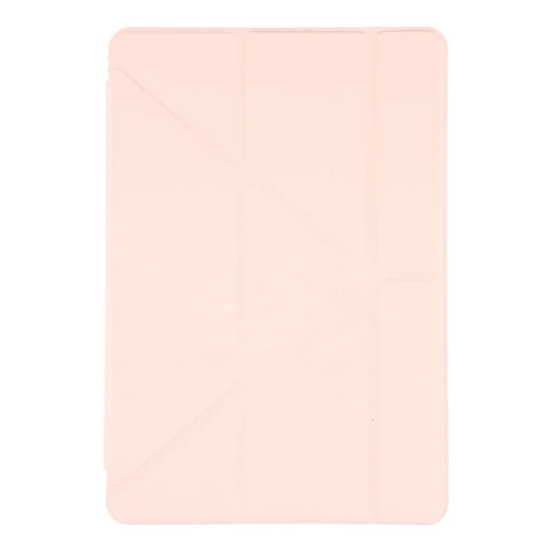 For Honor Pad 10 Case PU Leather Origami Stand Clear Tablet Cover - Pink
