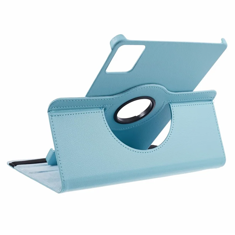 Per Lenovo Idea Tab TB336ZU, TB336FU / Xiaoxin Pad 11 2025 Custodia Supporto Rotante in Pelle PU + Copertura Tablet PC con Fascia Elastica - Azzurro Pastello