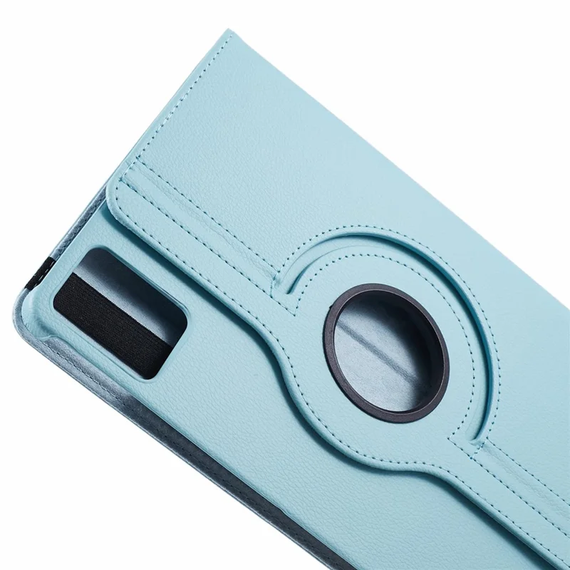 Per Lenovo Idea Tab TB336ZU, TB336FU / Xiaoxin Pad 11 2025 Custodia Supporto Rotante in Pelle PU + Copertura Tablet PC con Fascia Elastica - Azzurro Pastello