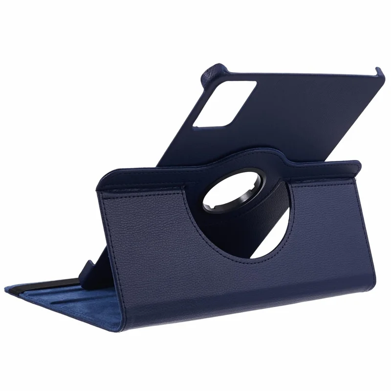 For Lenovo Tab K11 Gen 2 / Idea Tab / Xiaoxin Pad 11 2025 Case Rotating Stand PU Leather + PC Tablet Cover with Elastic Band - Dark Blue