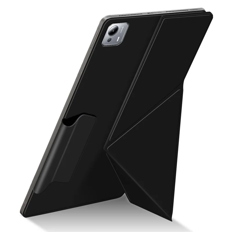 Para Xiaomi Pad 7S Pro 12.5 Capa de Couro em Formato de Origami com Suporte Magnético para Tablet, Liga e Desliga Automaticamente - Preto