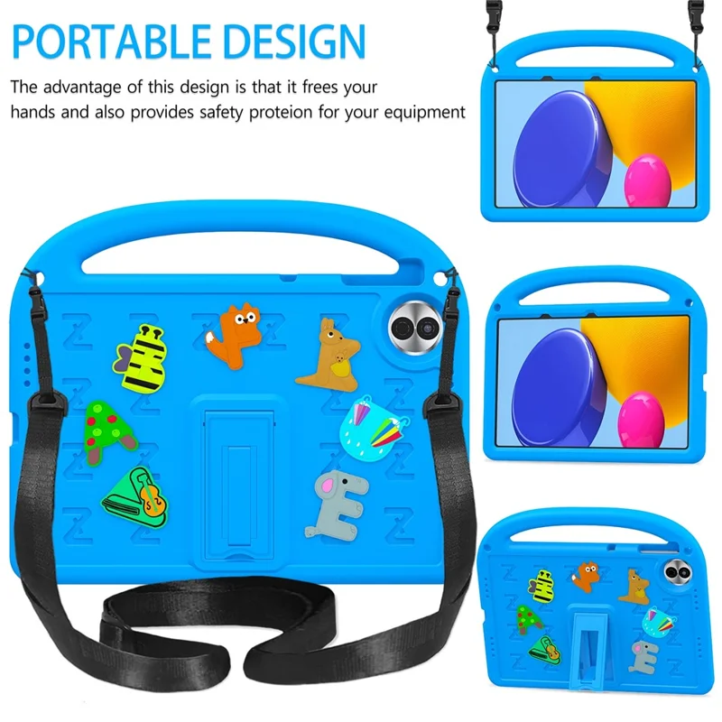 Étui avec support pour For Honor Pad 10 en EVA + PC, housse de protection pour tablette avec bandoulière - Bleu